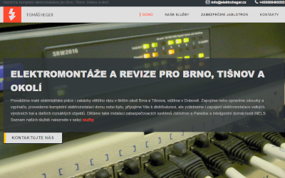 Elektro Heger – ukázka webu