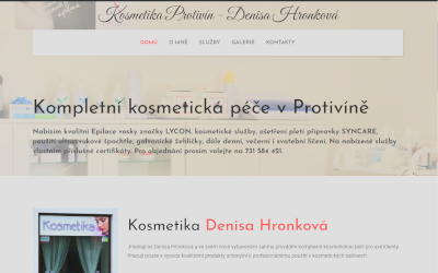 Kosmetika Protivín – ukázka webu