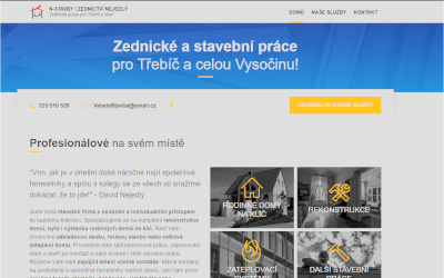 Zednictví Nejedlý – ukázka webu